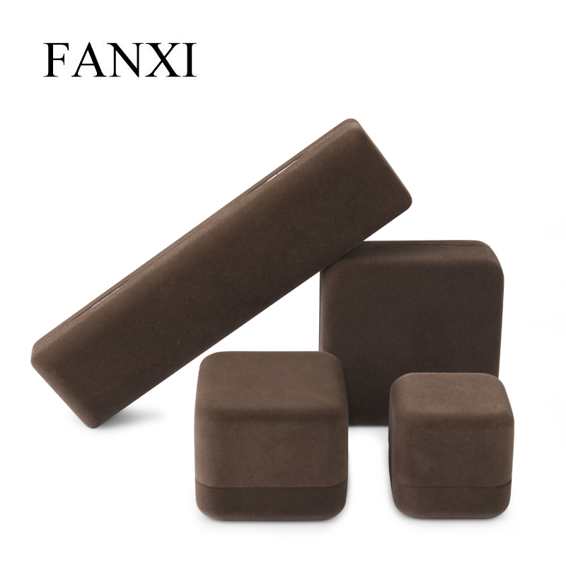 Fanxi Customized Velvet Luxury Round Jewelry Flat Bracelet Gift Box With Free Logo