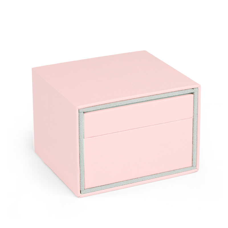 Fanxi Accept Customized Logo Pink PU Leather Microfiber Jewelry Packaging Box