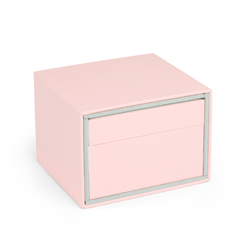 Fanxi Accept Customized Logo Pink PU Leather Microfiber Jewelry Packaging Box