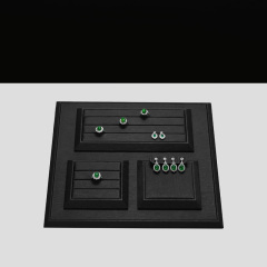 FANXI New Model Jewelry Display Sets With Black Pu Leather For Ring Earring Window Display Sets