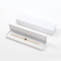 Custom logo White Leather Jewelry Box Ring Necklace Pendant Jewelry Packaging Box Fancy Paper Jewelry Box