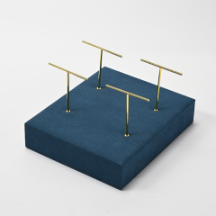 Blue Microfiber Earring Stand Jewelry Display Set Luxury Jewelry Stand