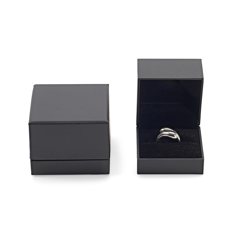 Black Paper Velvet Jewelry Storage Box Ring Box Luxury Gift Box Square Shape