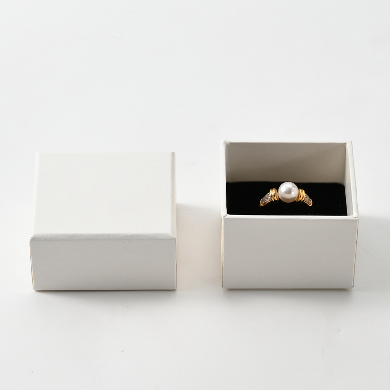White Paper Ring Box Single Double Slots Custom Logo Jewelry Storage Box