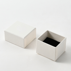 White Paper Ring Box Single Double Slots Custom Logo Jewelry Storage Box