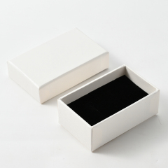 White Paper Ring Box Single Double Slots Custom Logo Jewelry Storage Box