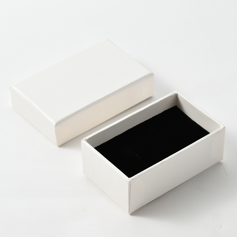 White Paper Ring Box Single Double Slots Custom Logo Jewelry Storage Box