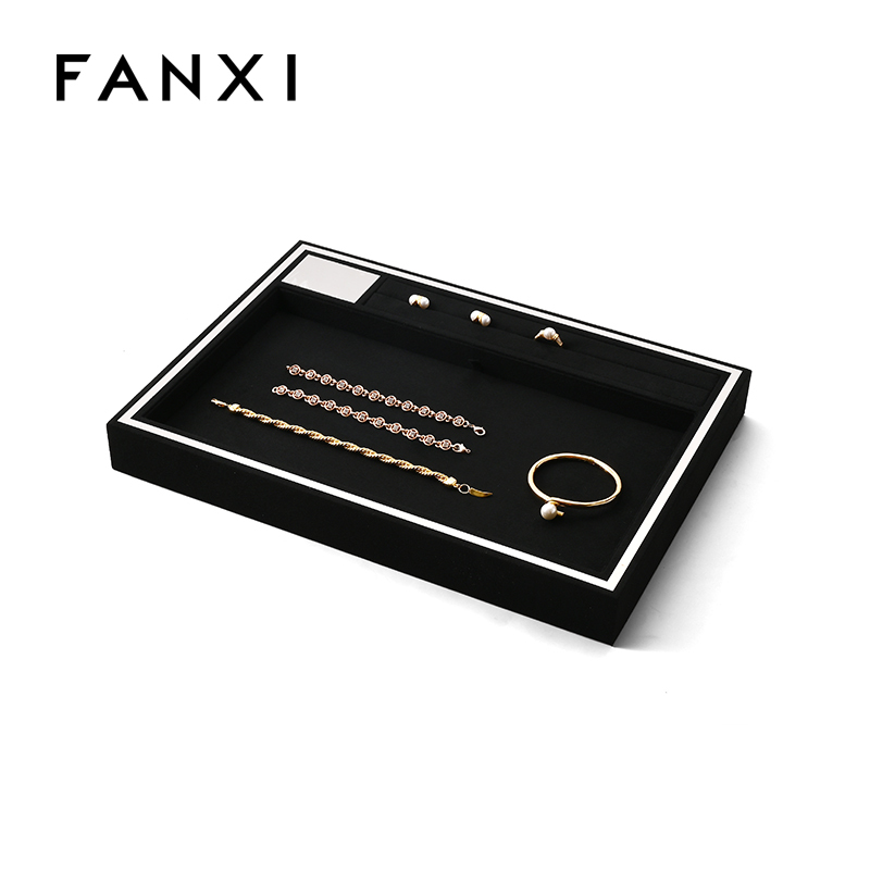 Portable Jewellery Display Trays Black Presentation Counter Selling Showing Collecting Jewelry Organizer