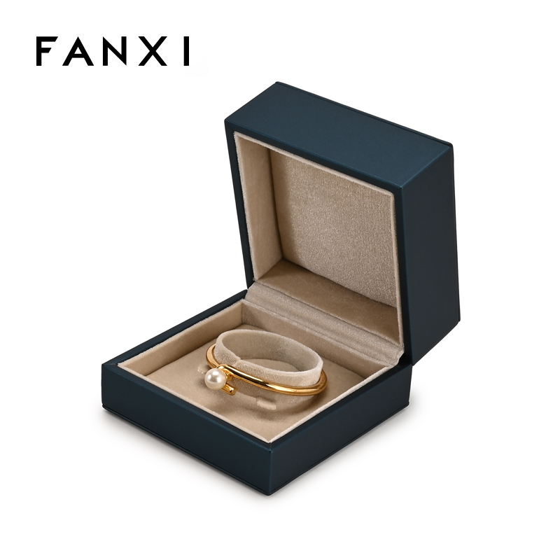 Blue Jewelry Box Necklace Earring Ring Bracelet Jewelry Set Box Leather Velvet Jewelry Storage Box