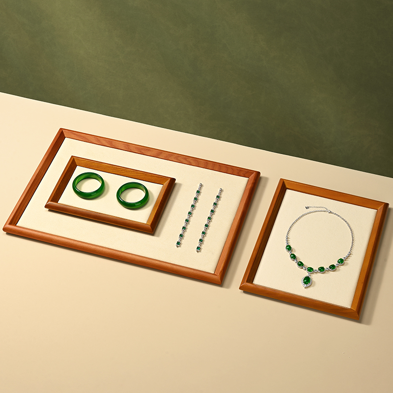 P073-74 Jewelry Display Tray Solid Wood Jewelry Plate Wodden Necklace Bracelet Earring Ring Display Tray