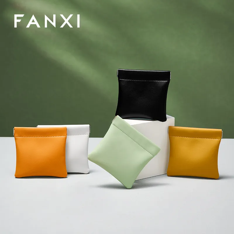 FANXI D053 jewelry pouch high quality leather jewelry bags charms casescustomize colors and logo wholesale