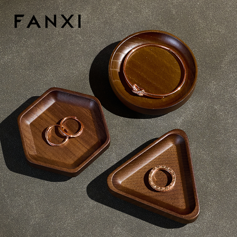 SM252 Jewelry Display Tray Solid Wood Multi-shaped Jewelry Trays Jewelry Display Plate