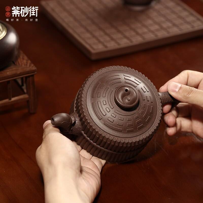 Zhuoyi purple clay pot handmade kung fu tea set teapot tea making household purple clay faucet gossip a bundle of bamboo