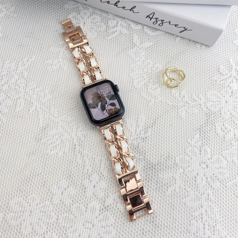 Cannes Bangle-Rose Gold/White-Apple Watch Band