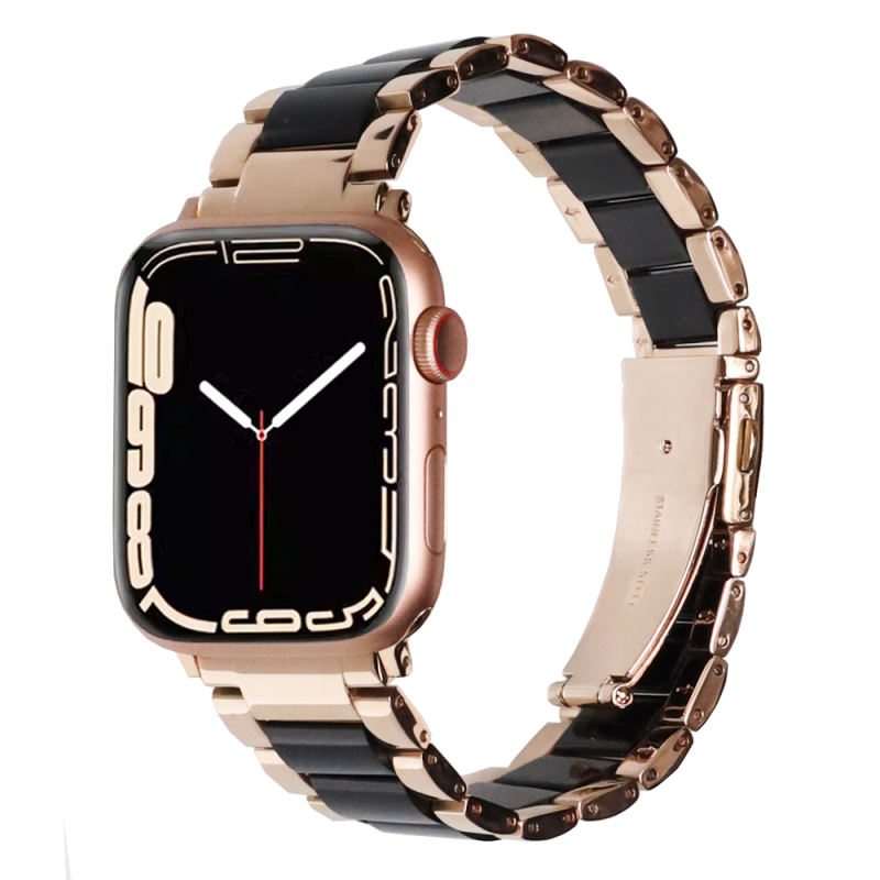 Naples Ceramic-Vintage Rose Gold/Black-Apple Watch Band