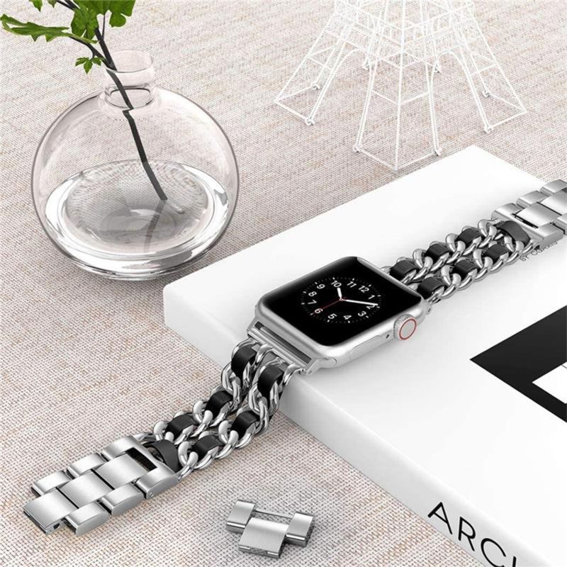 Cannes Bangle-Silver/Black-Apple Watch Band