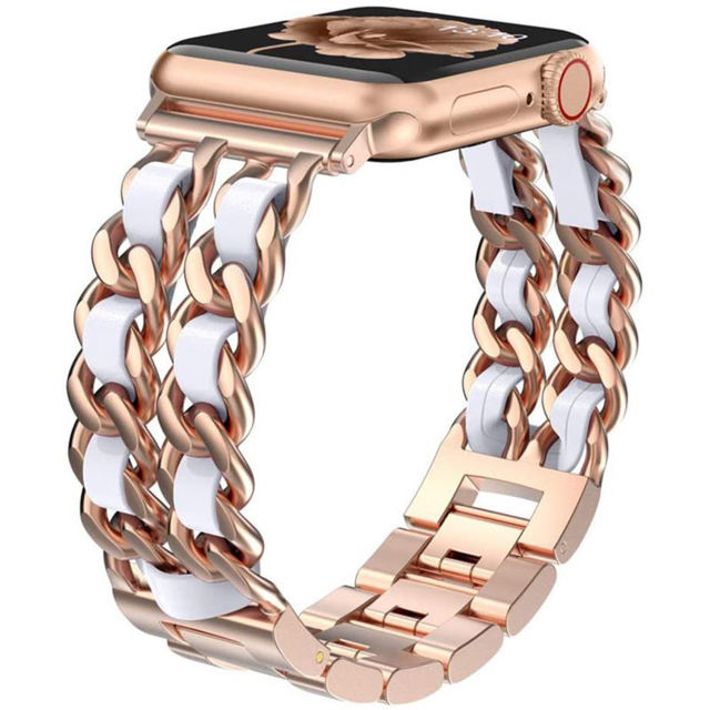 Cannes Bangle-Rose Gold/White-Apple Watch Band