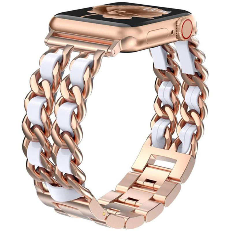 Cannes Bangle-Rose Gold/White-Apple Watch Band