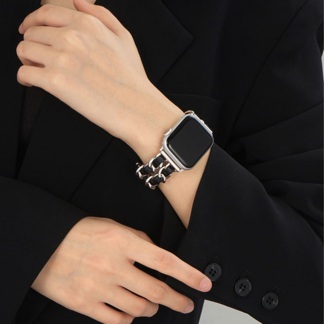 Cannes Bangle-Silver/Black-Apple Watch Band
