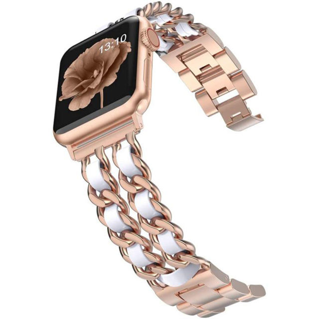 Cannes Bangle-Rose Gold/White-Apple Watch Band