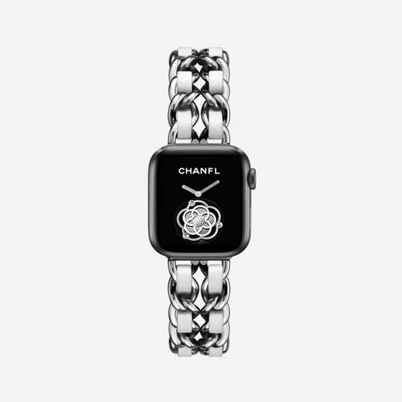 Cannes Bangle-Silver/White-Apple Watch Band