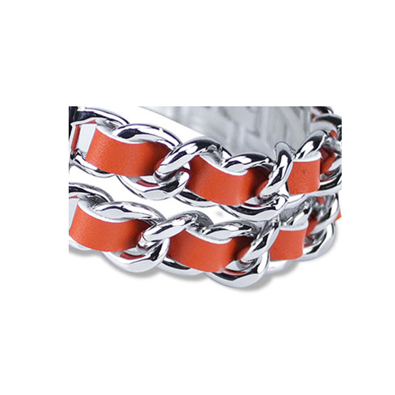 Cannes Bangle-Silver/Orange-Apple Watch Band