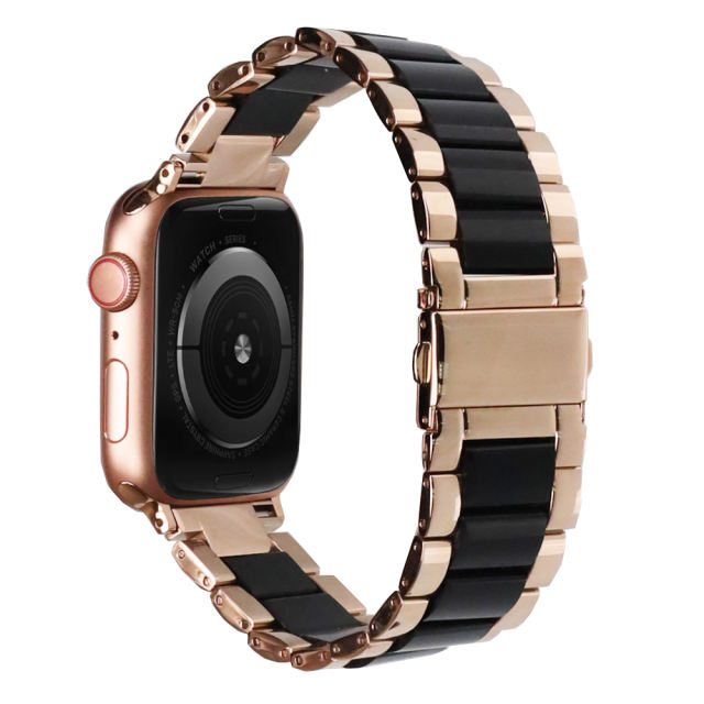Naples Ceramic-Vintage Rose Gold/Black-Apple Watch Band