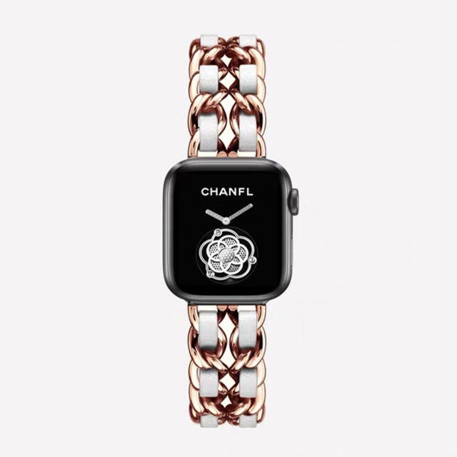 Cannes Bangle-Rose Gold/White-Apple Watch Band