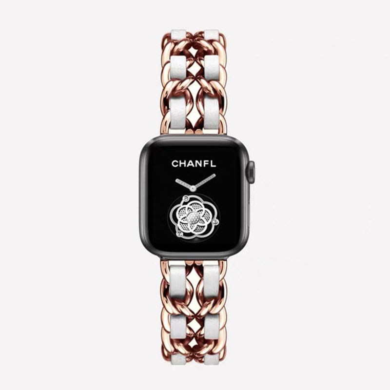 Cannes Bangle-Rose Gold/White-Apple Watch Band