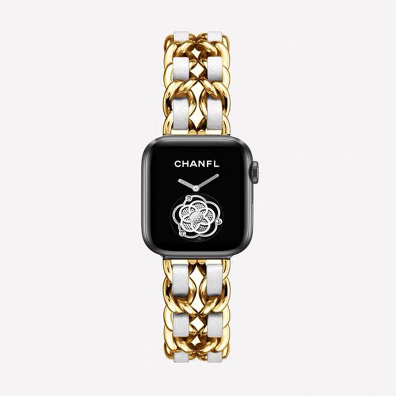 Cannes Bangle-Gold/White-Apple Watch Band