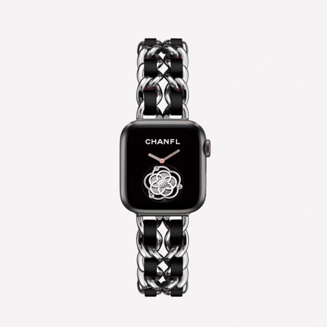 Cannes Bangle-Silver/Black-Apple Watch Band