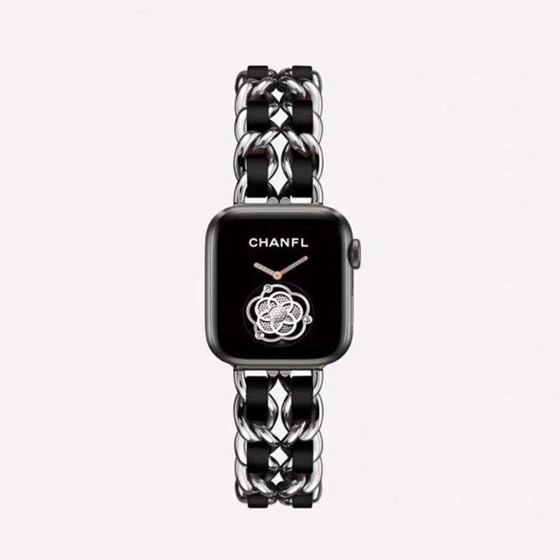 Cannes Bangle-Silver/Black-Apple Watch Band