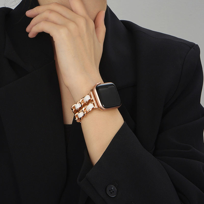 Cannes Bangle-Rose Gold/White-Apple Watch Band
