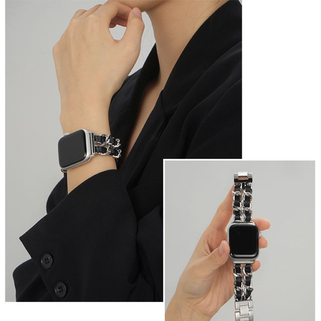Cannes Bangle-Silver/Black-Apple Watch Band