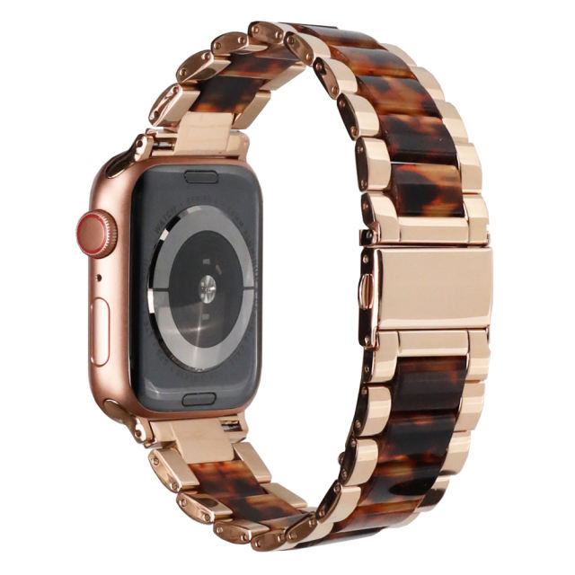 Naples Ceramic-Vintage Rose Gold/Tortoiseshell-Apple Watch Band