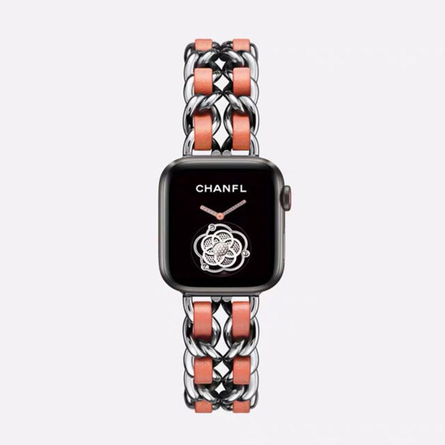 Cannes Bangle-Silver/Orange-Apple Watch Band