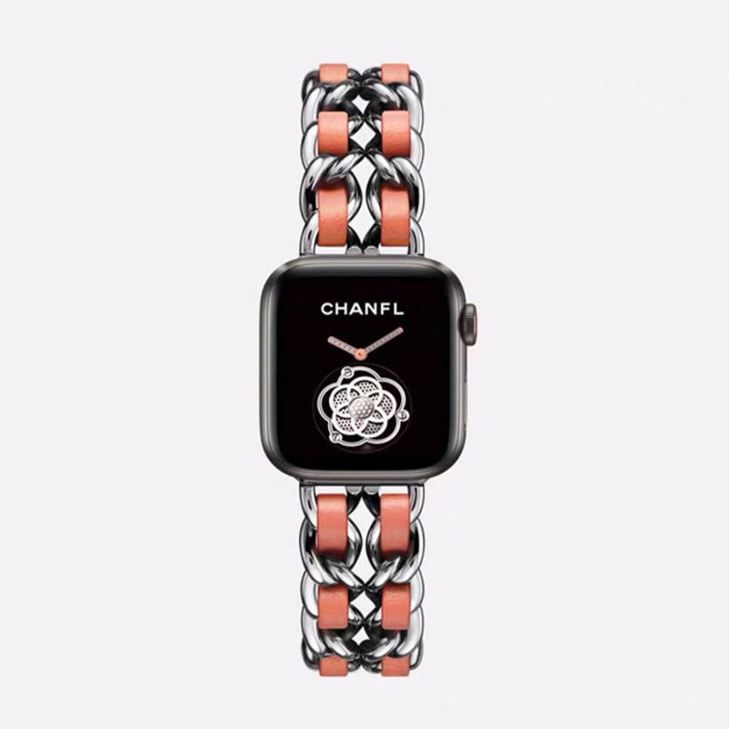 Cannes Bangle-Silver/Orange-Apple Watch Band