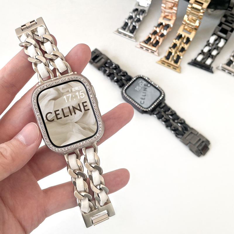 Cannes Bangle-Silver/White-Apple Watch Band