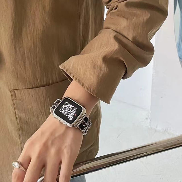 Cannes Bangle-Silver/Black-Apple Watch Band
