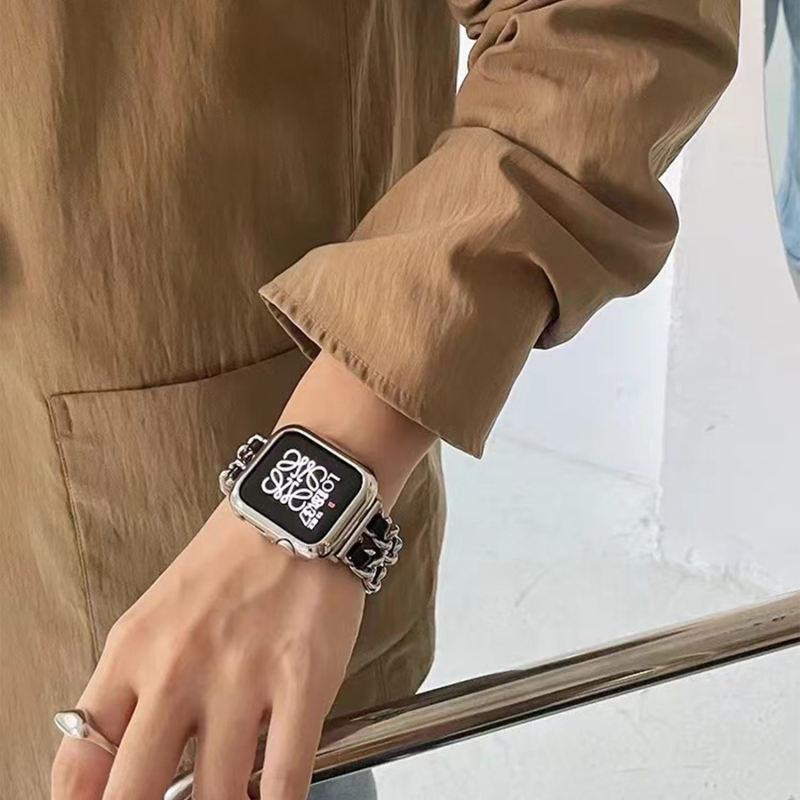 Cannes Bangle-Silver/Black-Apple Watch Band