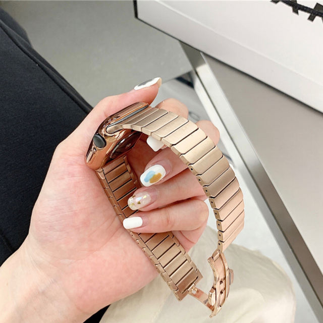 Link Stainless Steel-Vintage Rose Gold-Apple Watch Band