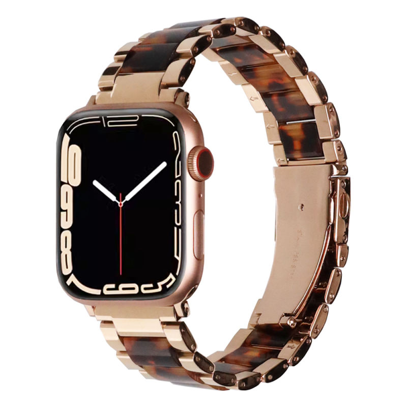 Naples Ceramic-Vintage Rose Gold/Tortoiseshell-Apple Watch Band