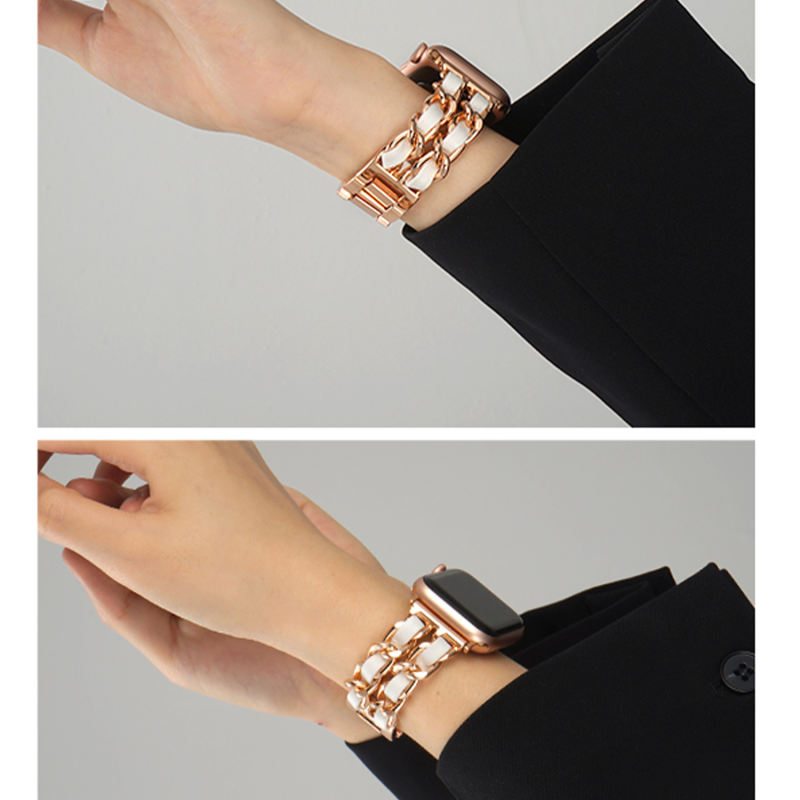 Cannes Bangle-Rose Gold/White-Apple Watch Band