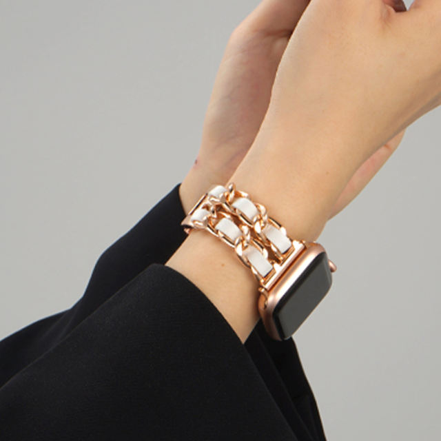 Cannes Bangle-Rose Gold/White-Apple Watch Band