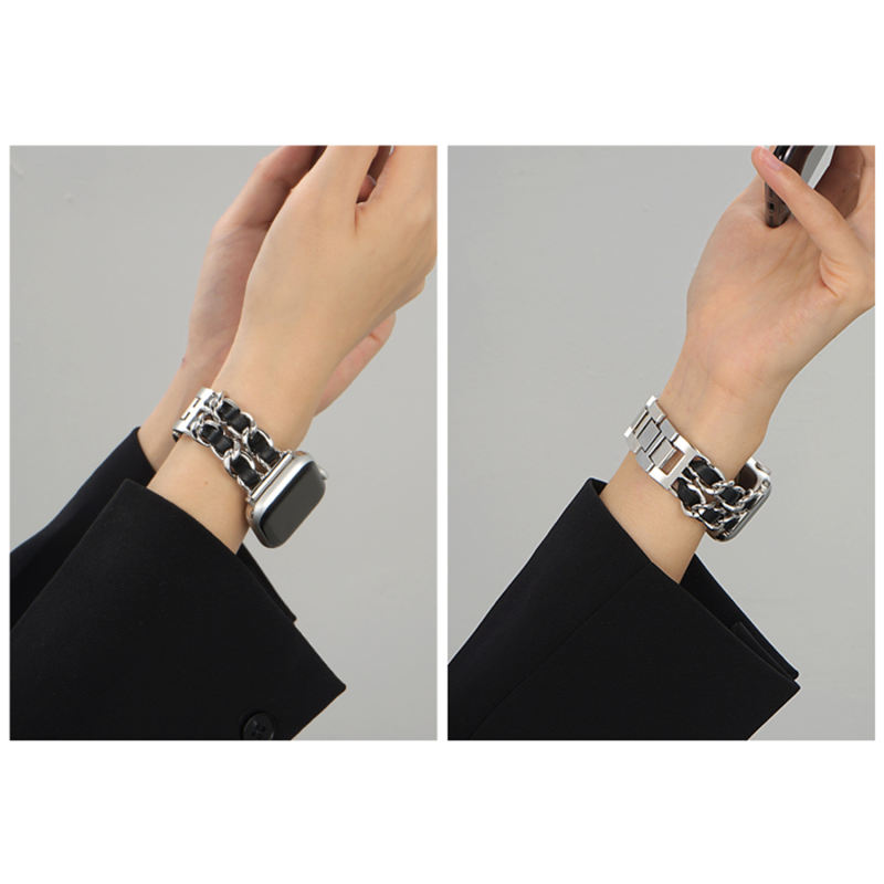 Cannes Bangle-Silver/Black-Apple Watch Band