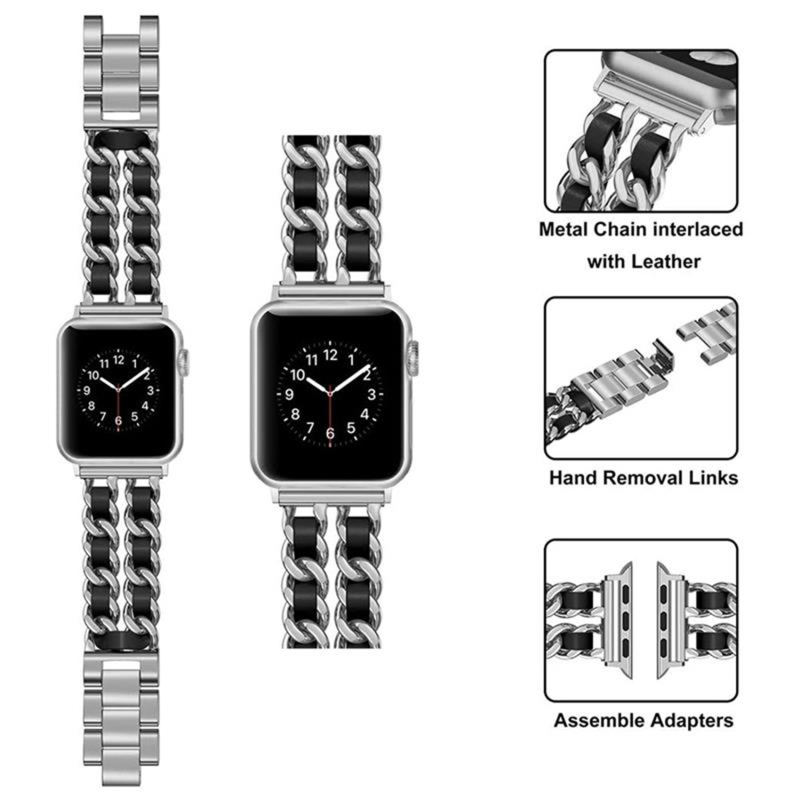 Cannes Bangle-Silver/White-Apple Watch Band