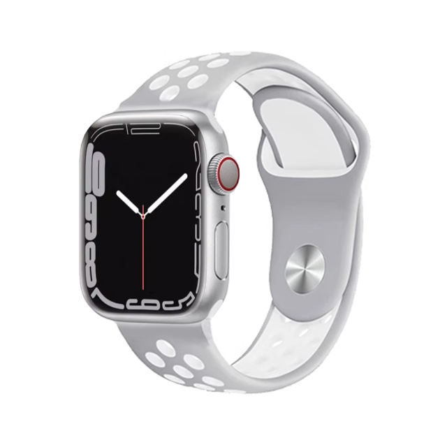 Silicone Sport-Stone/White-Apple Watch Band