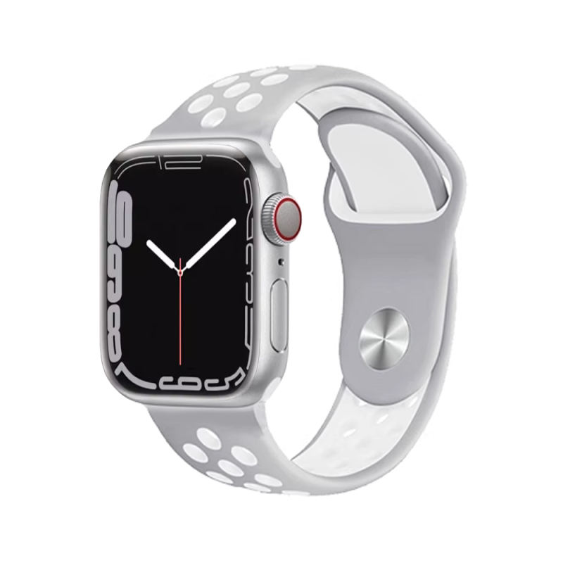 Silicone Sport-Stone/White-Apple Watch Band