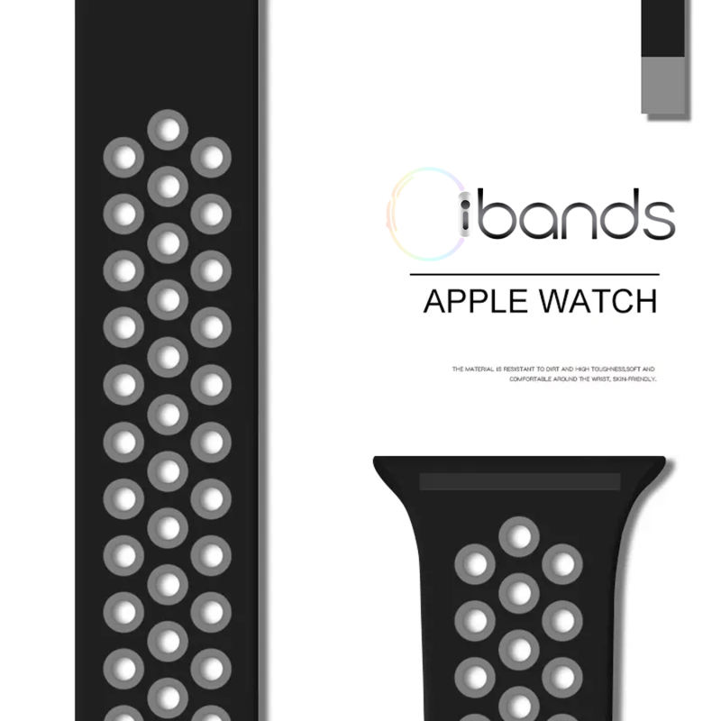 Silicone Sport-Black/Stone-Apple Watch Band