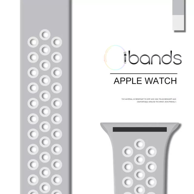 Silicone Sport-Stone/White-Apple Watch Band